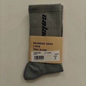 Yeezy Calabasas Socks Gray Black Kanye West Crew Long Socks NWT Men/Women Size O